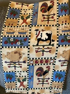 2 yds Heartland Cranston VIP Quilting Cotton Fabric Leslie Beck Country Farm cow - Picture 1 of 2