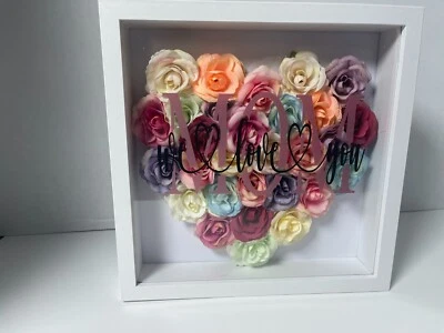 Mom we love you floral shadow box lighted - Image 1 of 4