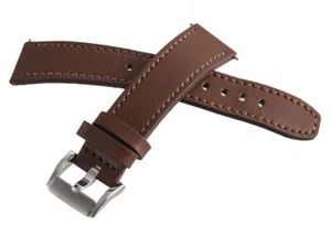 Movado Bold 18mm Women's Brown Genuine Leather Silver Buckle Watch Band 0894 - Picture 1 of 3