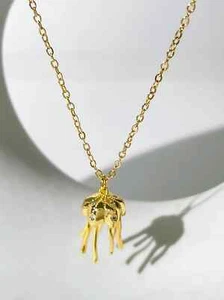 18K Gold Plated Jellyfish Necklace - Picture 1 of 5