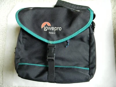 Lowepro Nova 2 Canvas Camera Bag Black and Green Trim - Excellent Used Condition - Image 1 of 4