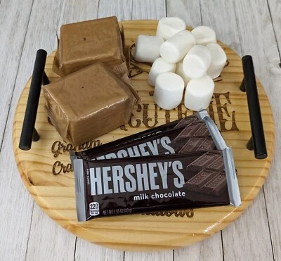 Bandeja para servir S'mores personalizada grabada 12" redonda tabla S'morcuteria (charcutería) Foto 1 de 4