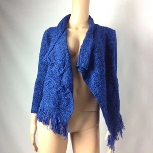 Planet Gold Girls Cardigan Sweater Asymmetrical Open Front Fringe Size S 7-8 New - Picture 1 of 5