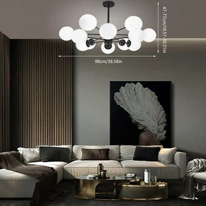 Modern Glass Ball LED Pendant Lamp Chandelier Dinning Room Ceiling Light Fixture - Picture 1 of 17