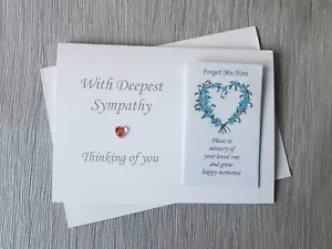 Sympathy card gift forget me not seeds thinking of you loved one memory deepest - Picture 1 of 1