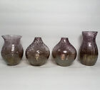 NEW 4 ct Bloomingville Glass Mini Bud Vases 4” - 5” Dark Purple Speckled Decor