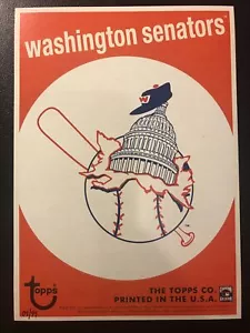 2013 Topps Throwback Thursday Team Logo 5 By 7 In Print 9/99 WASHINGTON SENATORS - Picture 1 of 4
