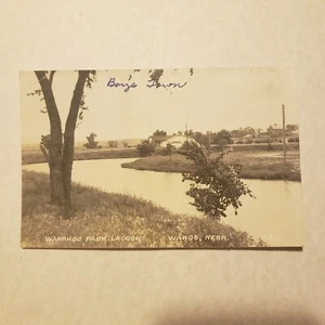 RPPC Boys Town Wanahoo Park Lagoon Wahoo Nebraska Lake Camp Vintage Postcard - Picture 1 of 2