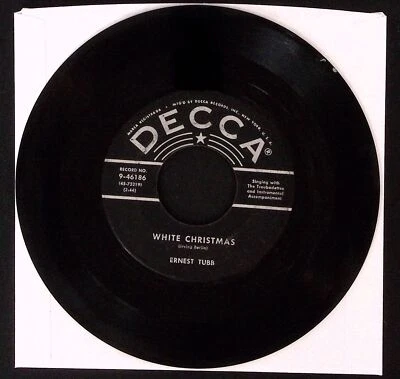 ERNEST TUBB WHITE CHRISTMAS/BLUE CHRISTMAS DECCA RECORDS VINYL 45 VG 35-65 - Image 1 of 2