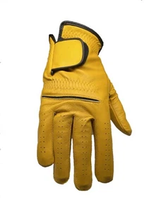 ****Neu**** Herren Gold / Gelb Vollleder Cabretta Golfhandschuhe (rechte Hand) - Bild 1 von 2