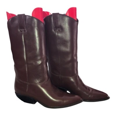 Botas Vaqueras Occidentales De Colección NINE WEST 90s Cuero Marrón Talla 10 M Hechas en Brasil Foto 1 de 4