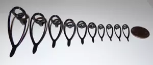 Nuovo Set 10 Guide Canne da Pesca Fuji Black BLCAG Low Rider Alconite Surf Casting - Foto 1 di 4