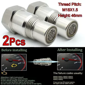 2X Catalytic Converter Check Fix CEL Oxygen O2 Lambda Sensor Spacer Adapter Plug - Picture 1 of 11