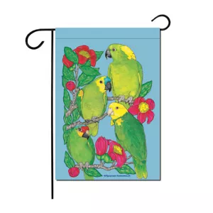 Amazonas Papagei Blumen Garten Flagge doppelseitig 12" x 17" - Bild 1 von 1