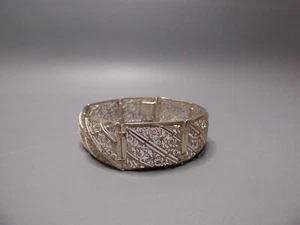 Silber 835 breites Armband m. Sicherheitsbügel Trachtenschmuck Filigran Schmuck - Bild 1 von 8