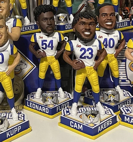 Cam Akers Los Angeles Rams Super Bowl champions Bobblehead new in BOX Cover