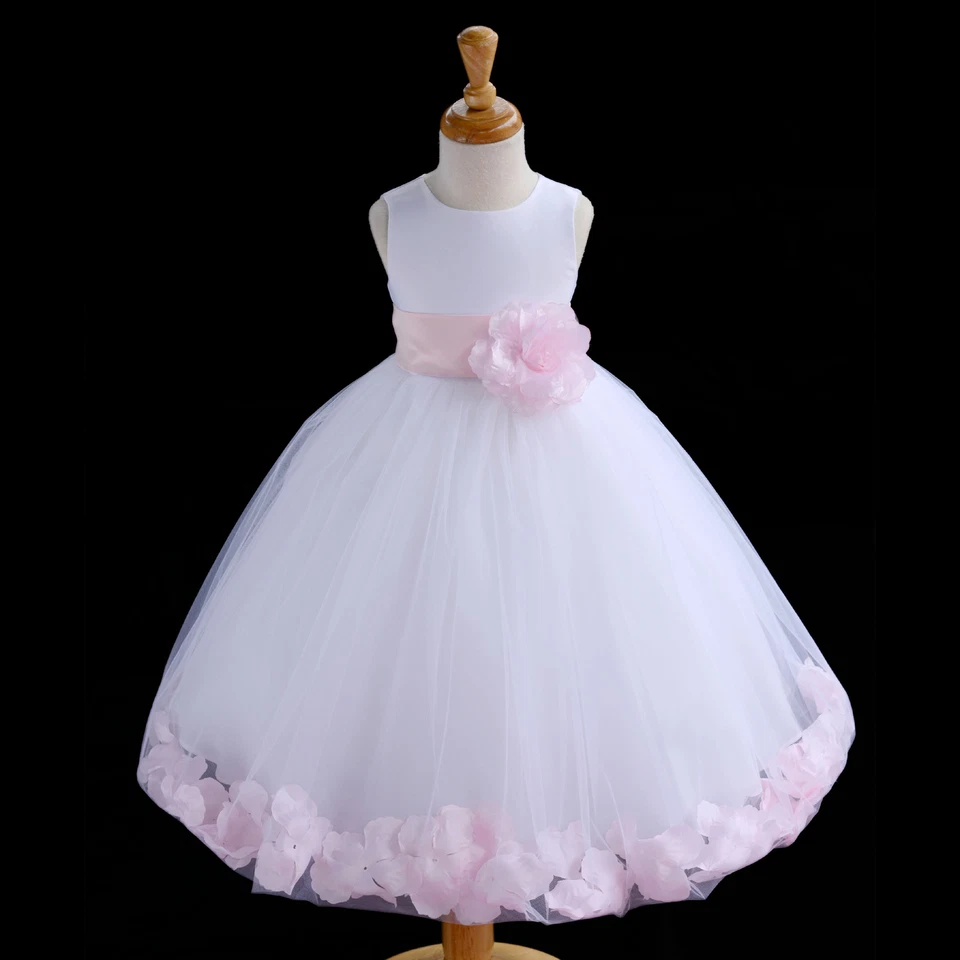 Flower Girl Dress Wedding Bridesmaid Birthday Pageant Graduation ROSE PETAL NEW - Image 1 of 1
