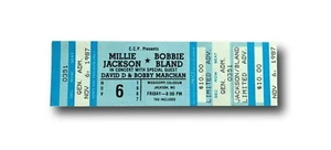Millie Jackson Bobbie Bland Authentic 1987 Original Concert Ticket 11/6/87 - Picture 1 of 2
