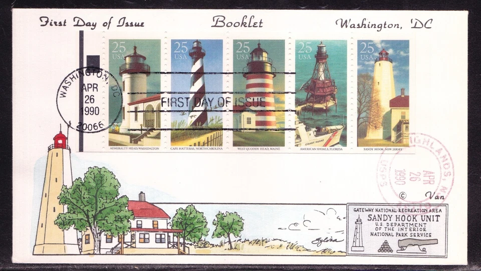 SCOTT 2474A LIGHTHOUSE VAN HAND PAINTED FIRST DAY COVER FDC - Image 1 of 1