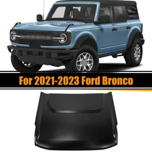 Hood Panel For Ford Bronco 2021 2022 2023 Aluminum Primed Black - Picture 1 of 11