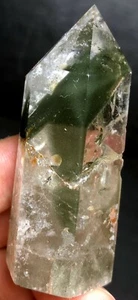 59g Phantom'Green Pink Ghost'Lemuria QUARTZ Crystal Point&Rainbow c155 - Picture 1 of 9