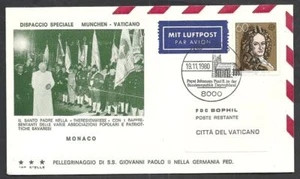 1980 VATICANO BUSTA SPECIALE VIAGGI GIOVANNI PAOLO II MONACO VATICANO - BV8 - Foto 1 di 1