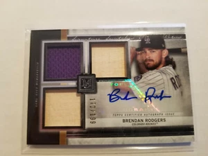 2020 Topps Museum Brendan Rodgers Signature Swatches Triple Relic Autograph /199 - Picture 1 of 2