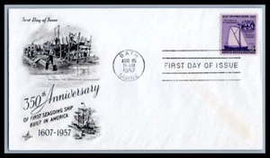US FDC # 1095 3c Ship Virginia ArtCraft 1957, 9p353 - Picture 1 of 1