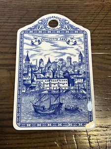 Nikko AMERICANA Wysocki blau weiß Käsebrett Sammeltablett Teller - Bild 1 von 5