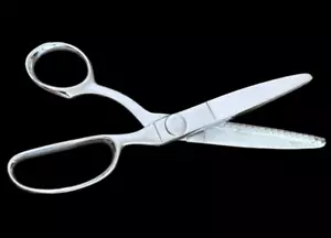 Vtg Wiss Pinking Shears Scissors Made NJ USA 9" Sewing Flowers Heavy Duty Gift - Picture 1 of 14