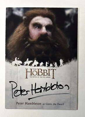 The Hobbit Battle of the Five Armies Autograph Card PH Peter Hambleton as Gloin - Image 1 of 2