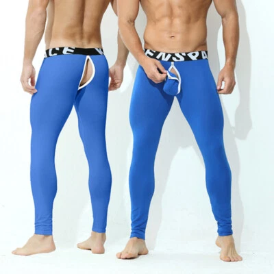 Sexy Mens Open Pouch Thermal Trousers Long Johns Warm Underwear Baselayer Bottom - Imagem 1 de 4