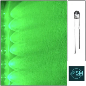 3mm x 4.1mm shorty GREEN Led Light Emitting Diode Round Top Edgeless 100pcs - Picture 1 of 6