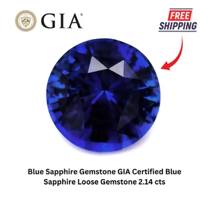 Blue Sapphire Gemstone GIA Certified Blue Sapphire Loose Gemstone 2.14 cts - Picture 1 of 5