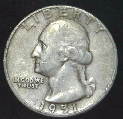 1951-D 25C Washington Quarter 90% Silver 21sat0711 - Image 1 of 2