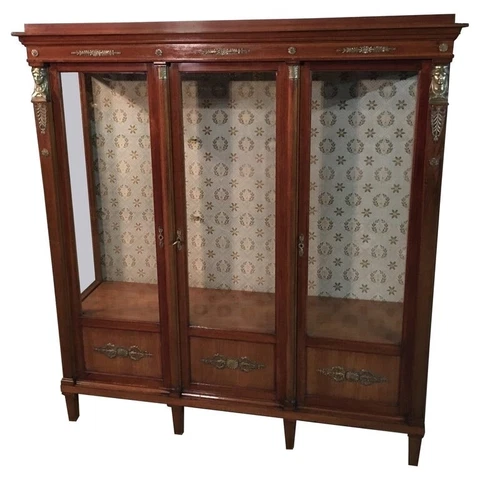 Q'Original Antique Empire Library /Shelf / Cabinet, Approx. 1860-1880 Mahogany Cover