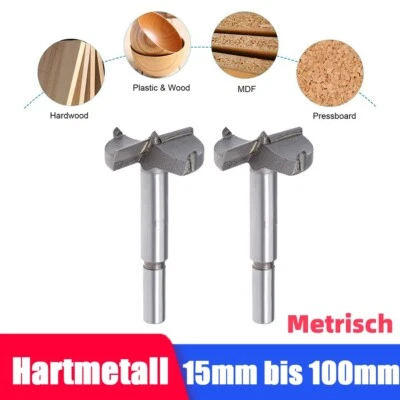 Forstnerbohrer Hartmetall Ø15-100mm Kunstbohrer Topfbohrer HM Holz Bohrer Fräser - Bild 1 von 4