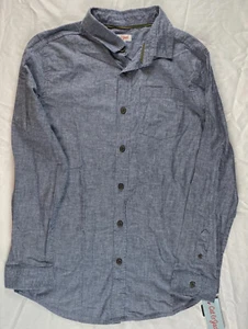 Boys Cat & Jack Navy Chambray Button Up Shirt Size XL 16 - Picture 1 of 6