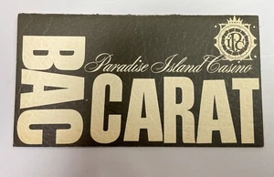 Vintage 1970s Paradise Island Casino Baccarat Rules Card Nassau Bahamas A1 - Picture 1 of 3