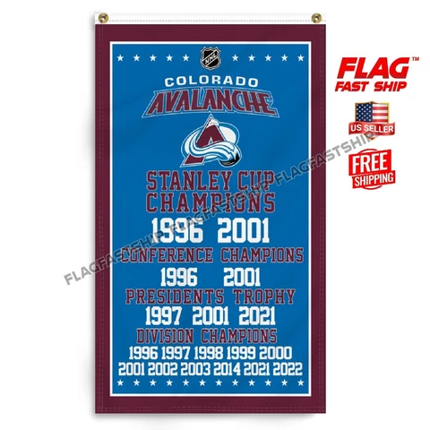 Colorado Avalanche 3x5 ft Banner Flag Premium NHL Hockey Stanley Cup Champions Cover