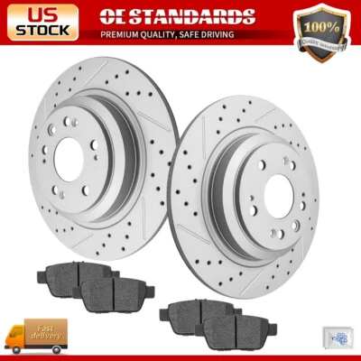 Rotores de disco traseros pastillas de freno de cerámica para 2009 2010 2011 2012 2013 2014 Acura TL Foto 1 de 4