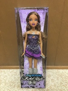 2006 Barbie My Scene Madison Rebel Style Doll Purple Ruffle Belted Dress Rare - Picture 1 of 5