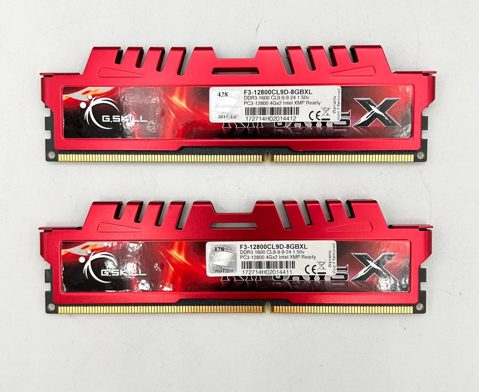 G.Skill RipJaws X 8GB 4GB x 2 DDR3 1600MHz F3-12800CL9D-8GBXL Gaming RAM - Image 1 of 2