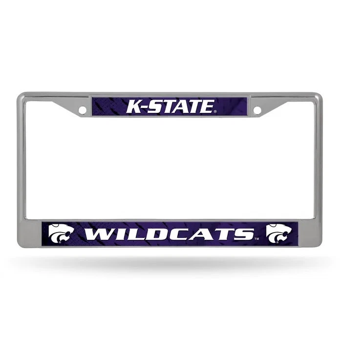 Kansas State Wildcats License Plate Frame Chrome Printed Insert - Image 1 of 1