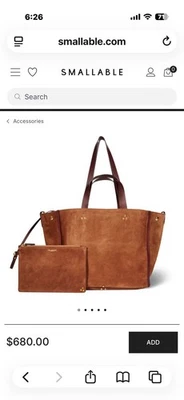 Bolso de Hombro Jerome Dreyfuss Leon Gamuza Cuero Marrón Para Mujer M Foto 1 de 4