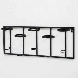 Wandmontierte Vintage Metall Weinregale - Platz für je 5 Flaschen, rustikal - 2er Set - Bild 1 von 4