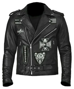 BLS Zakk Wylde Black Label Society Herren Echtleder Biker Jacke Neu SOA - Bild 1 von 3