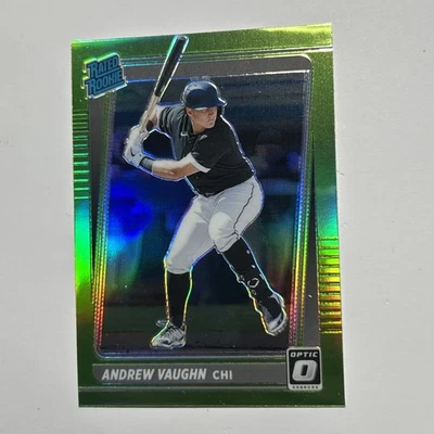 2021 Panini Donruss Optic - Rated Rookie Andrew Vaughn #116 Lime Green Prizm RC - Image 1 of 2