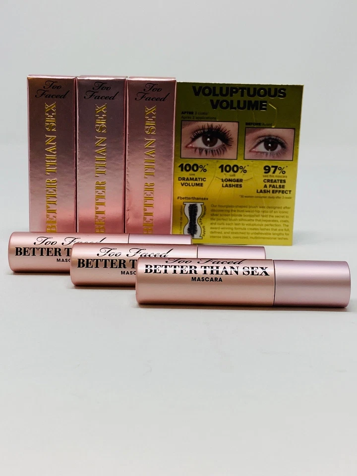 Máscara de pestañas 3 Too Faced Better Than Sex .13 oz nueva negra *** NUEVA EN caja Foto 1 de 1