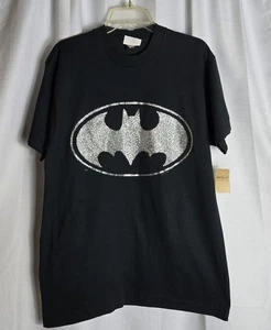 Vintage XL Single Stitch Tshirt Glitter Batman Logo 1982 50/50 Cotton/Polyester  - Picture 1 of 11